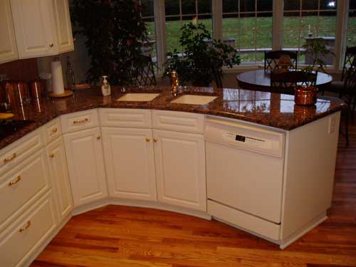 Another angle of a curved countertop