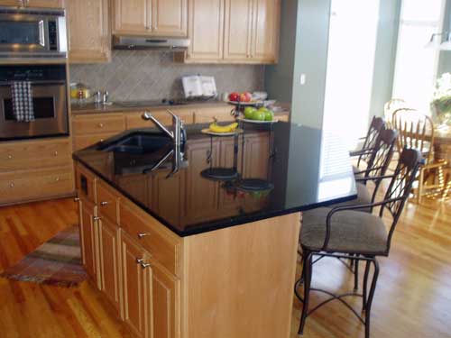 Beautiful black granite countertop